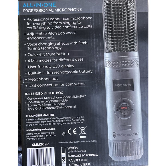 Singing Machine ALL-IN-ONE Professional Microphone SMM2097 Condenser Universal - Picture 7 of 7